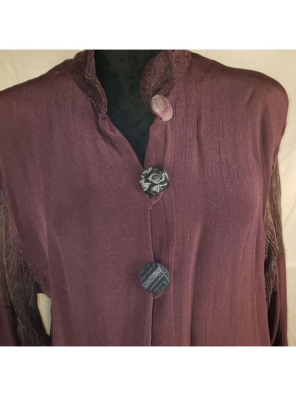 Yasuko Purple Crinkle Textured Jacket M/L - Picture 3 of 6